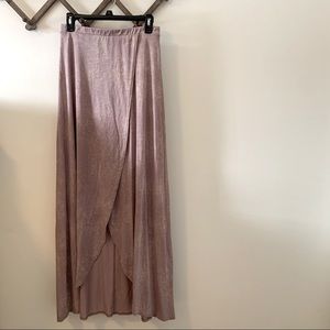 BOGO Blue Blush size:6 front wrap-slit midi/maxi asymmetrical lilac skirt